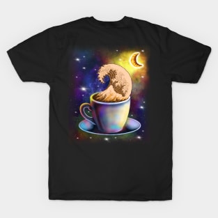 Cappuccino lover great wave creative art T-Shirt